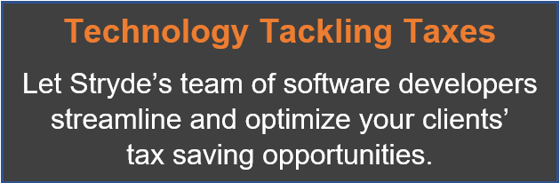 Stryde software developers optimize client tax savings